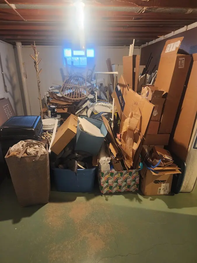 Roll-off dumpster container at job site for Cleanout Dumpster Rental in Madison